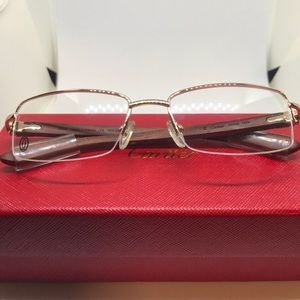Half Frame/Wooden Cartier Glasses